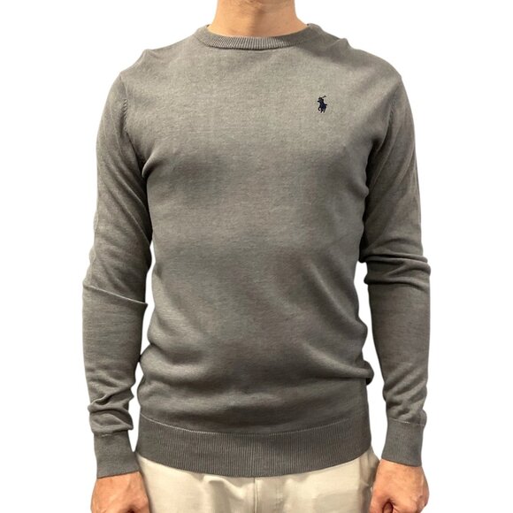 NWT Polo Ralph Lauren Men’s Knit Sweater Color Gray Pony Logo Crewneck Size L - Picture 1 of 7